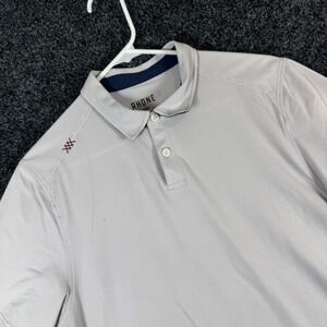 Rhone Delta Pique Polo Shirt Mens Medium Grey Short Sleeve Performance Golf M